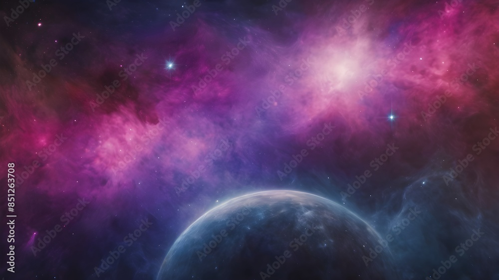 Generative AI. A colorful galaxy with a spiral shape and many stars. The colors are vibrant and the stars are scattered throughout the image
