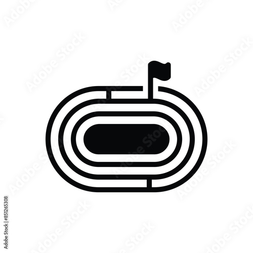 Black solid icon for running track