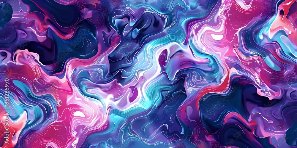Fototapeta premium Vibrant Abstract Painting with Bold Colors and Fluid Shapes depicting Movement and Energy