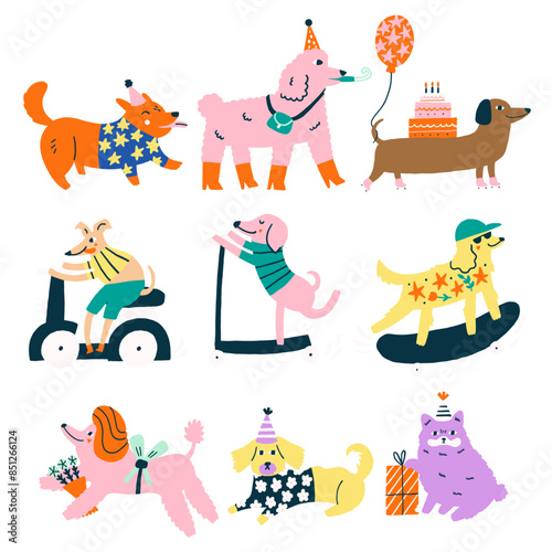 Happy Birthday Greeting Dogs Collection