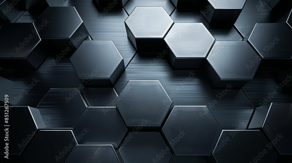 Modern dark background with hexagons, 16:9 Modern dark background with hexagons, 16:9