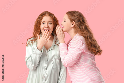 Happy redhead sisters in pa...