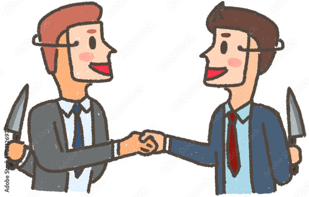 Even a businessman wearing a mask face to face Even a businessman wearing a mask face to face
