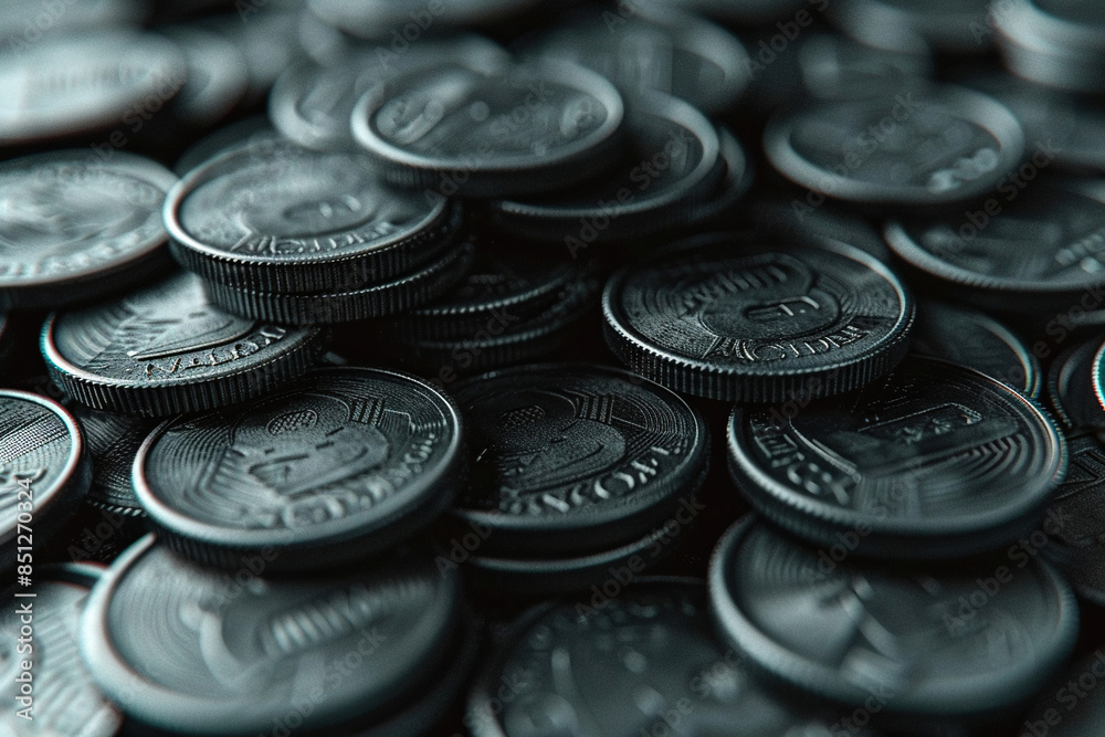 Golden Coins Stacked Neatly on a Dark Background Representing Wealth and Prosperity Golden Coins Stacked Neatly on a Dark Background Representing Wealth and Prosperity