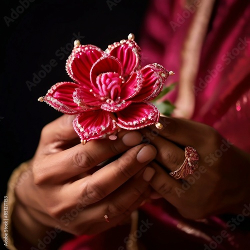 Ribbon Flower in a hand