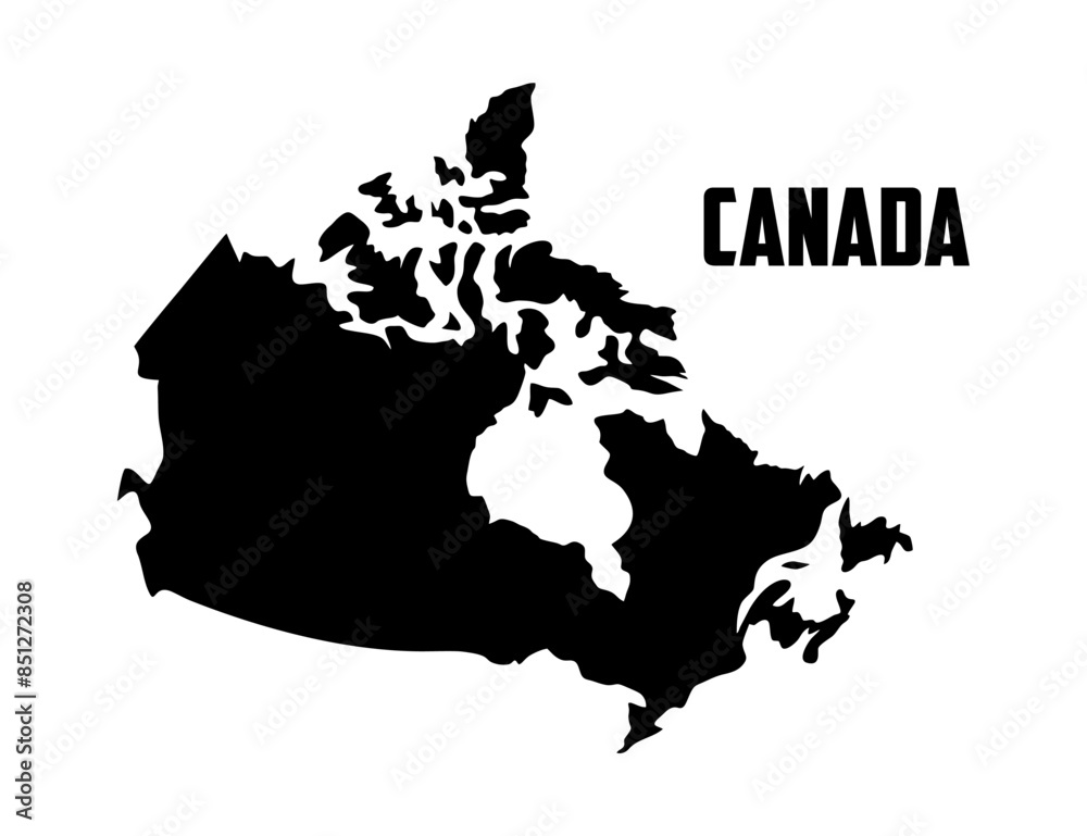 High detailed vector map Canada. Black and white and color versions of ...