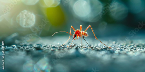 Mosquito on a white background. Culiseta longiareolata photo