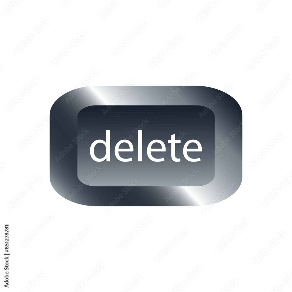 QWERTY button on laptop. Vector. Delete (del) function keyboard with a simple editable design. QWERTY button on laptop. Vector. Delete (del) function keyboard with a simple editable design.
