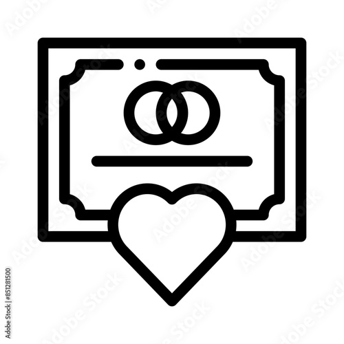 wedding contract line icon