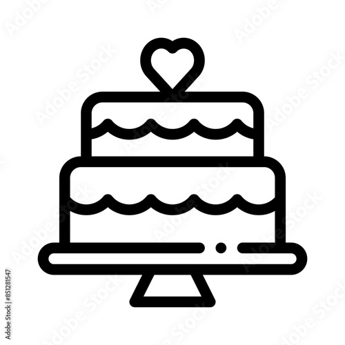 wedding cake line icon