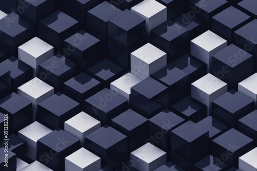 Isometric pattern of interconnected cubes and hexagons in a minimalist style, symbolizing complexity and structured design.