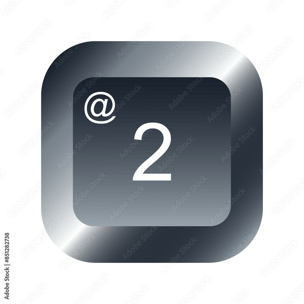 QWERTY button on laptop. Vector. The Number 2 Keyboard with a simple editable design. QWERTY button on laptop. Vector. The Number 2 Keyboard with a simple editable design.