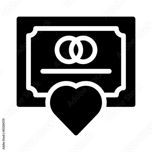 wedding contract glyph icon