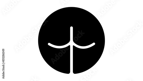 Proctology emblem, black isolated silhouette