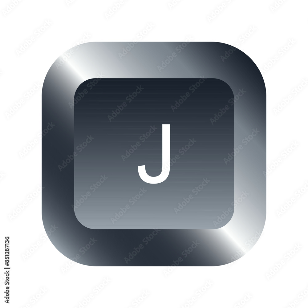 QWERTY button on laptop. Vector. J-letter keyboard with a simple editable design. QWERTY button on laptop. Vector. J-letter keyboard with a simple editable design.