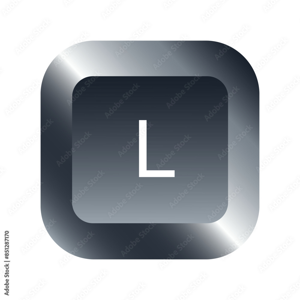 QWERTY button on laptop. Vector. L-letter keyboard with a simple editable design. QWERTY button on laptop. Vector. L-letter keyboard with a simple editable design.