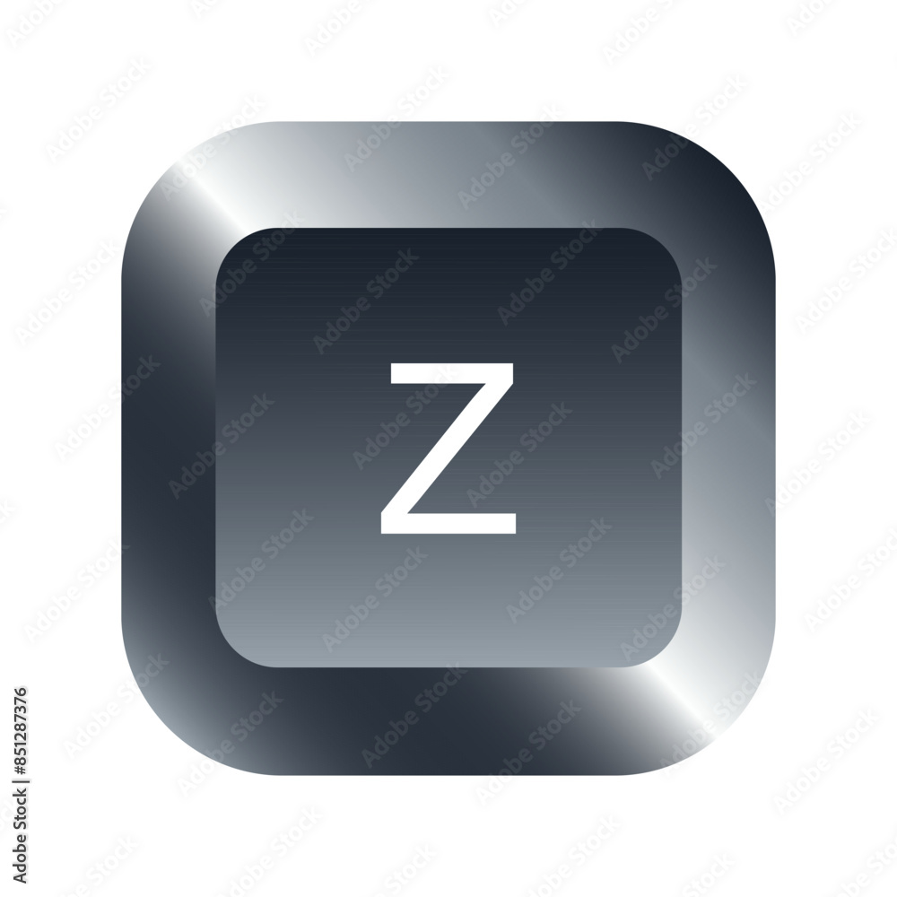QWERTY button on laptop. Vector. Z-letter keyboard with a simple editable design. QWERTY button on laptop. Vector. Z-letter keyboard with a simple editable design.