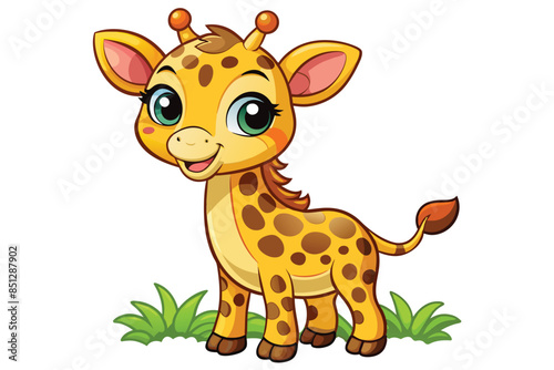 Giraffe Character Drawing © nurionstudio