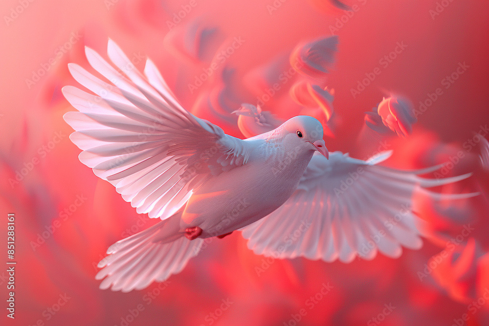 Fototapeta premium white dove flying