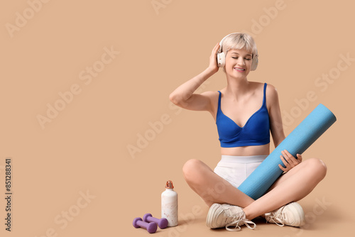 Happy young woman with head...