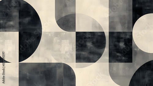 Abstract Geometric Pattern in Black and White