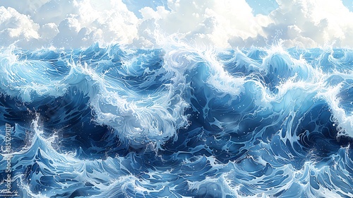 Rhythmic ebb and flow of seashore tides