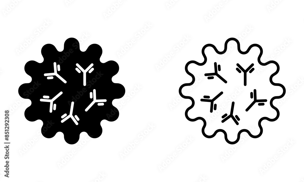 antibody in cell, illustration of immune system icon vector Stock ...