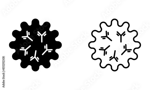 antibody in cell, illustration of immune system icon vector