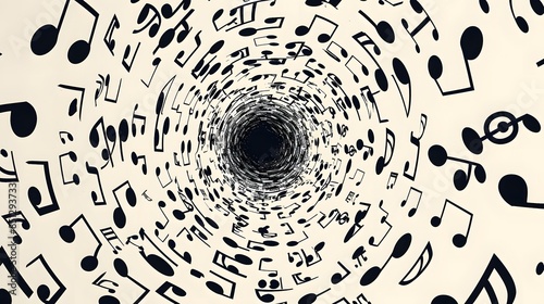 Musical Notes Vortex: A Black Hole of Melody