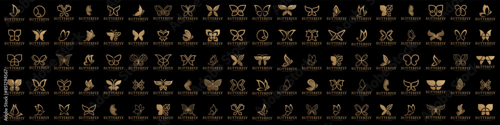 set of creative abstract butterfly logo design. Vector illustration set of creative abstract butterfly logo design. Vector illustration