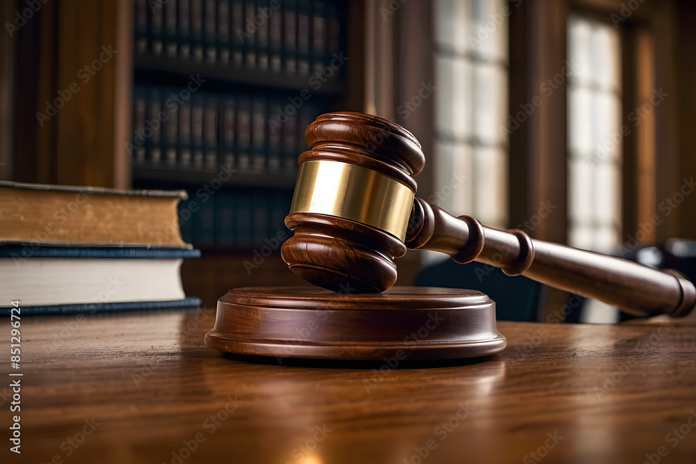 Obraz premium A close up of a judge gavel