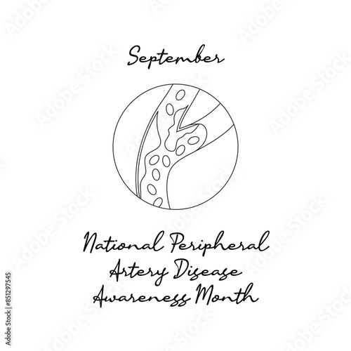 line art of National Peripheral Artery Disease Awareness Month good for National Peripheral Artery Disease Awareness Month celebrate. line art.