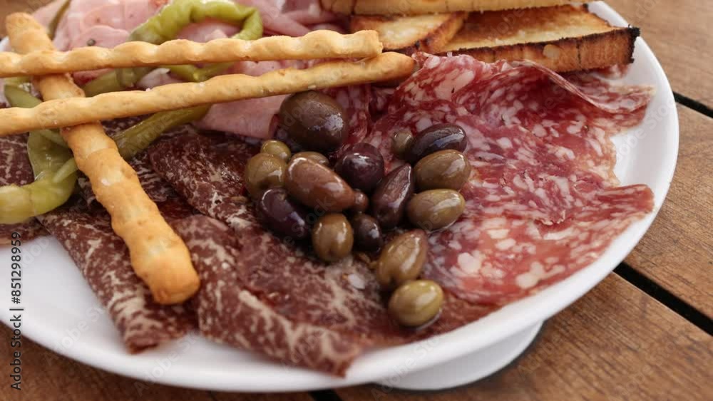 Antipasto Plate with Meat and Olives Antipasto Plate with Meat and Olives