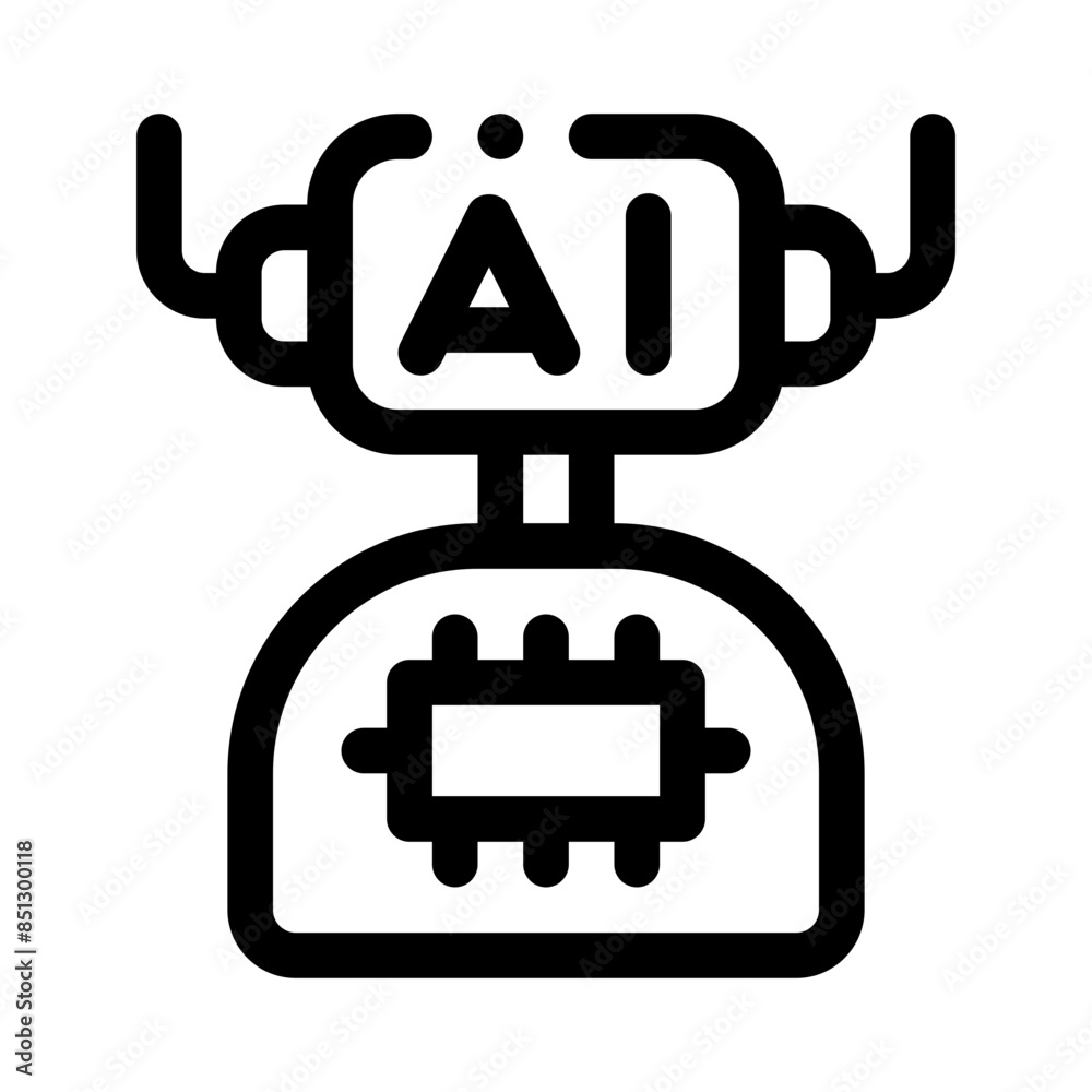 ai assistant line icon ai assistant line icon
