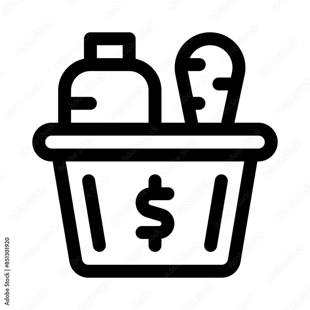 grocery bag line icon grocery bag line icon