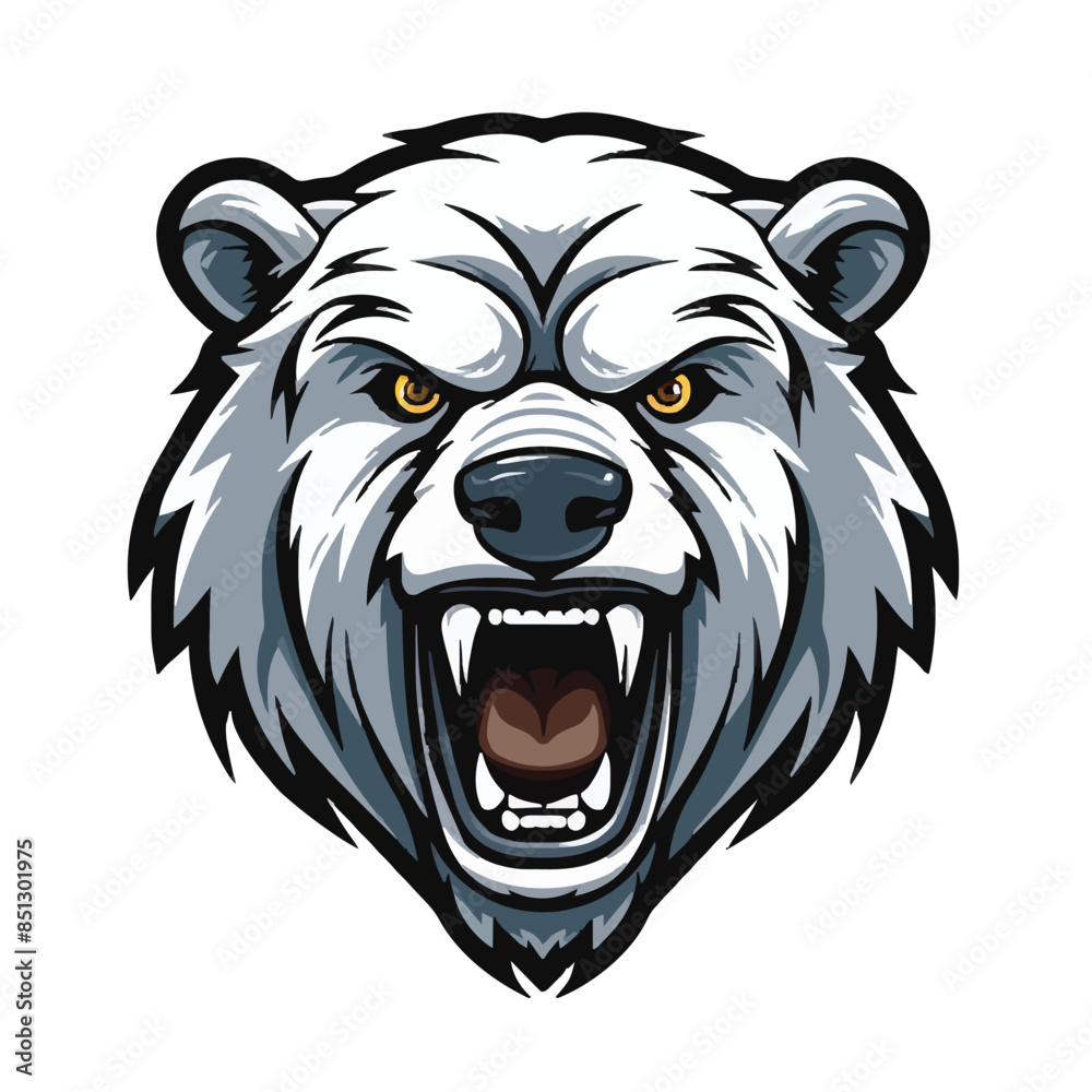 angry grizzly bear head vector art illustration isolated on white background angry grizzly bear head vector art illustration isolated on white background
