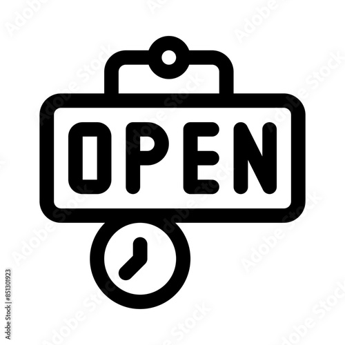 opening hours line icon