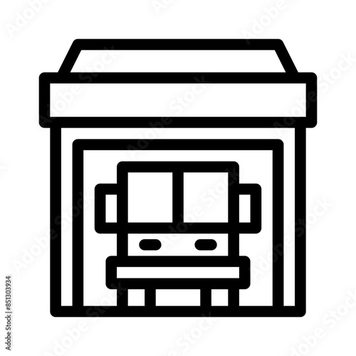 fire station line icon