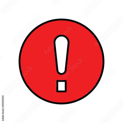 exclamation icon vector template design flat and simple