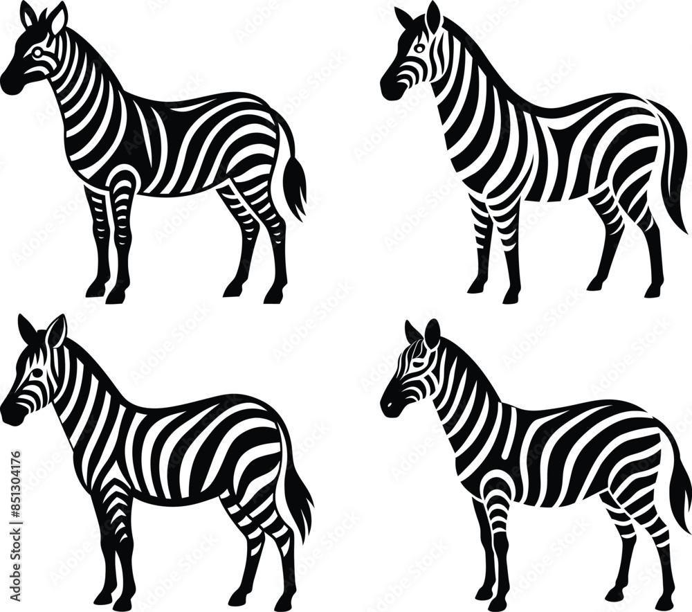Fototapeta premium Zebra silhouette vector