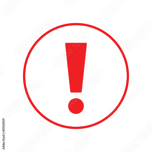 exclamation icon vector template design flat and simple