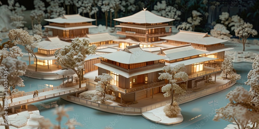Fototapeta premium architectural model of vacation resort