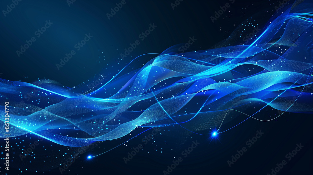 Abstract modern technology digital futuristic concept dynamic mesh blue ...