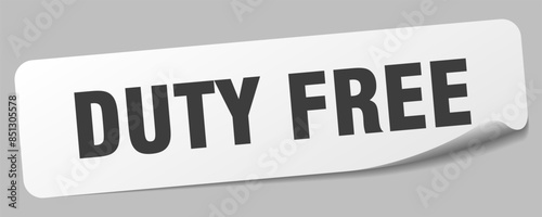 duty free sticker. duty free label