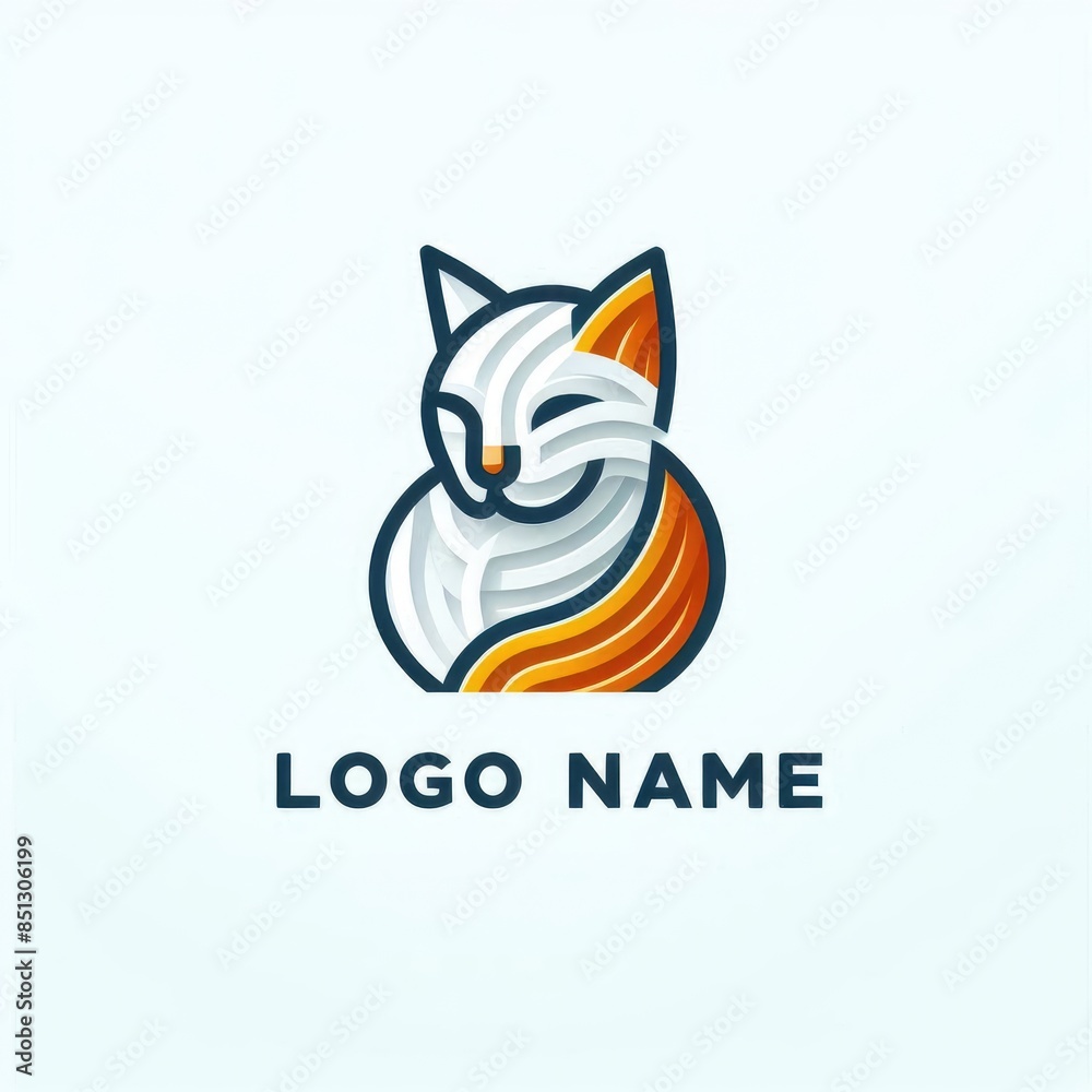 Fototapeta premium Cat Logo: Intelligence and Grace in Design