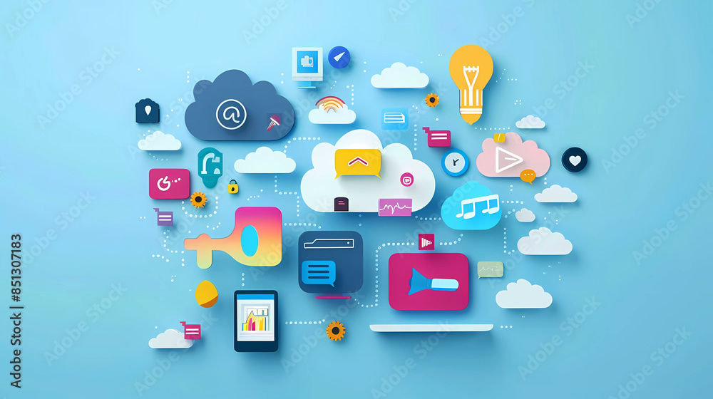 Analytic diagram of online market promotion strategy on digital advertising platform via social media - a digital marketing technology solution for online businesses. illustration wallpaeper Analytic diagram of online market promotion strategy on digital advertising platform via social media - a digital marketing technology solution for online businesses. illustration wallpaeper