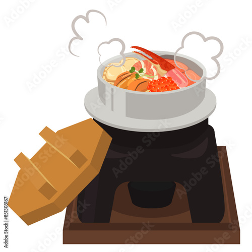 食事_釜飯_海鮮釜めし