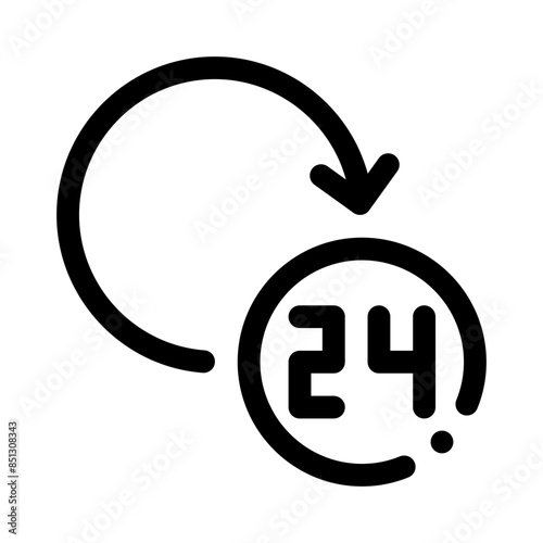 24 hours line icon