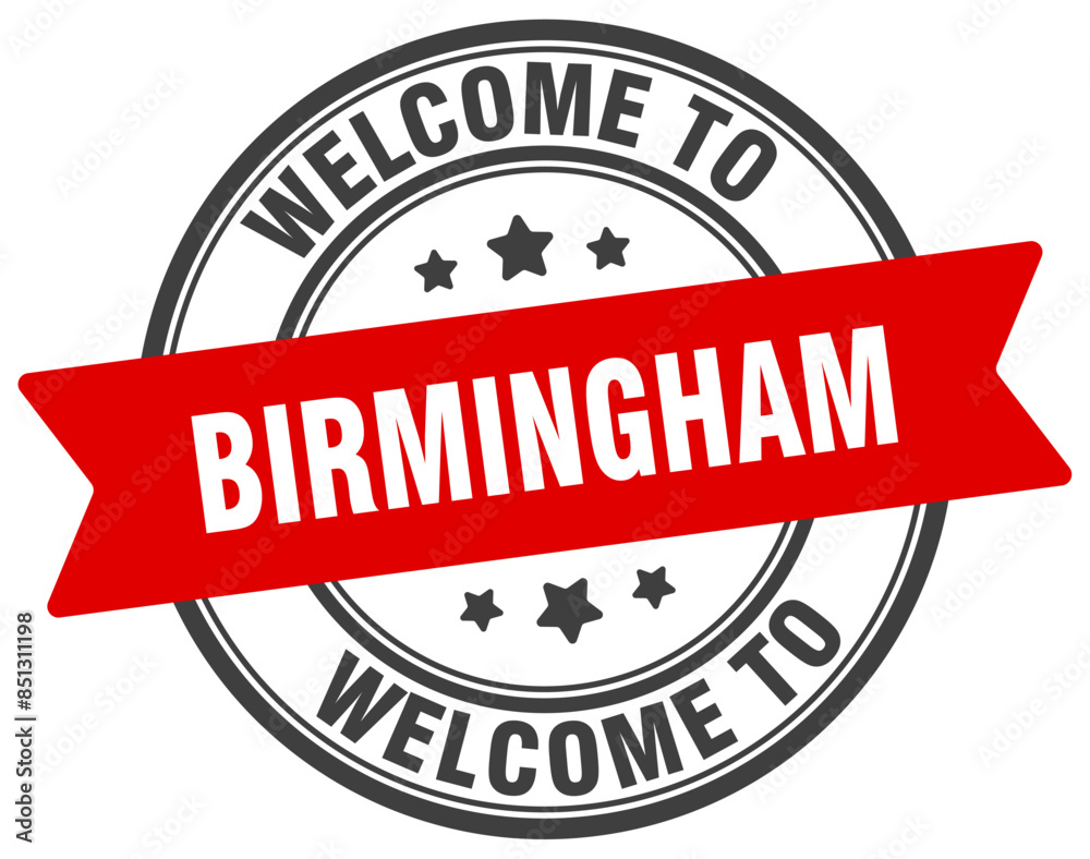Welcome to Birmingham stamp. Birmingham round sign Welcome to Birmingham stamp. Birmingham round sign