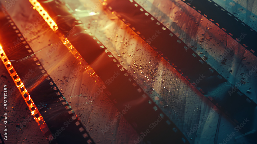 Obraz premium Background of retro film overly, image with scratch, dust and light leaks